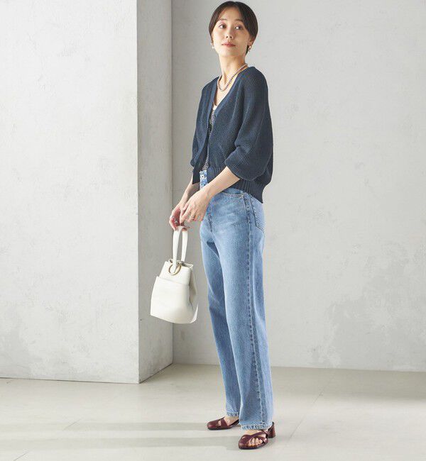 SHIPS for women「〈手洗い可能〉ペーパー ポリエステル Vネック カーディガン」|カーディガン|