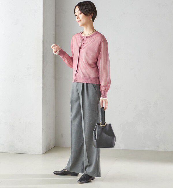 SHIPS for women「〈手洗い可能〉イタリーヤーン ラメ ショート カーディガン」|カーディガン|