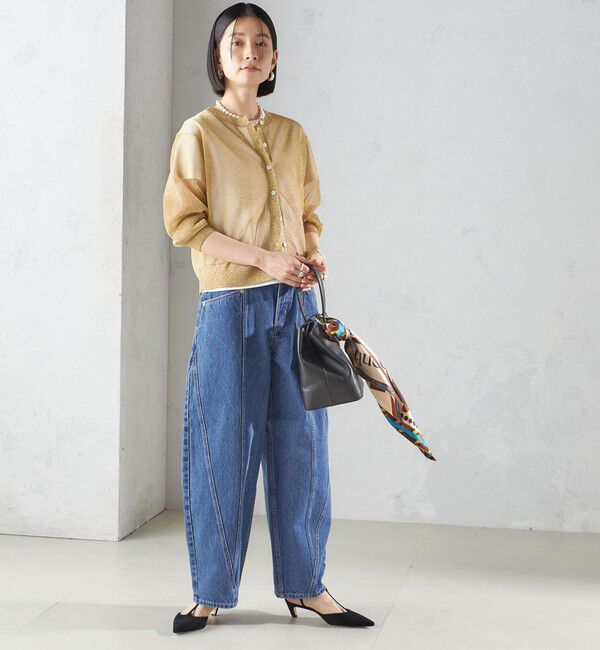 SHIPS for women「〈手洗い可能〉イタリーヤーン ラメ ショート カーディガン」|カーディガン|