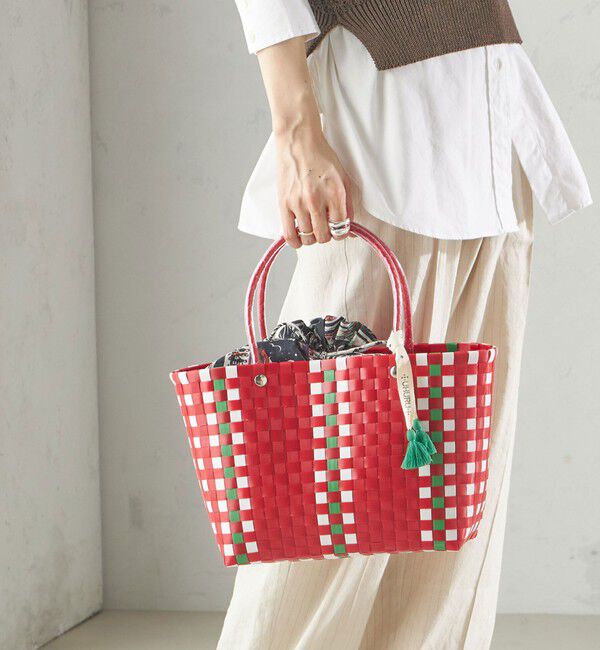SHIPS for women「【SHIPS別注】UHURU:巾着付き バスケット バッグ S」|トートバッグ|レッド
