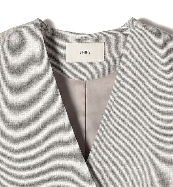 SHIPS for women「〈手洗い可能〉シャークスキン ジレ ワンピース」|ワンピース|