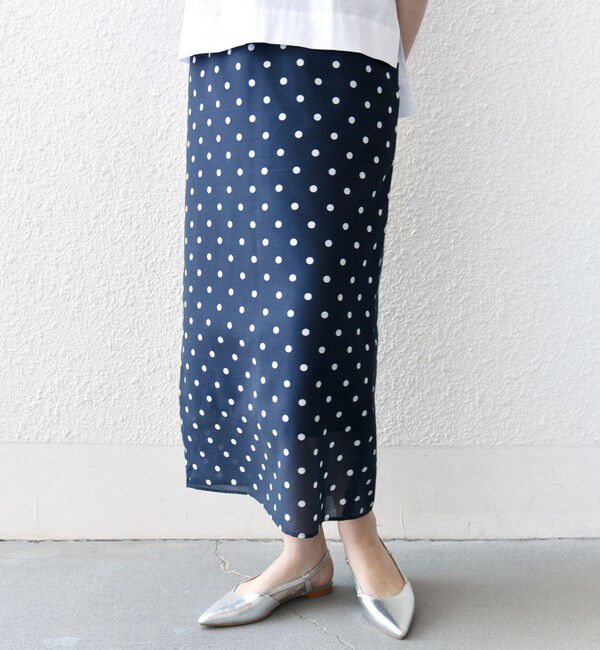SHIPS for women「〈手洗い可能〉ウエスト ゴム シアー ドット タイト スカート」|スカート|