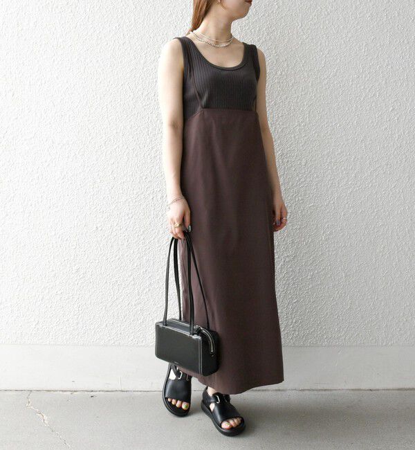 SHIPS any「SHIPS any:〈洗濯機可能〉Iライン キャミ ワンピース &times; ベーシック TEE セット」|ジャンパースカート|