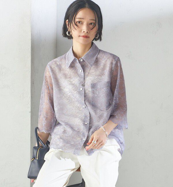 SHIPS for women「〈手洗い可能〉ラッセル レース シャツ」|シャツ・ブラウス|