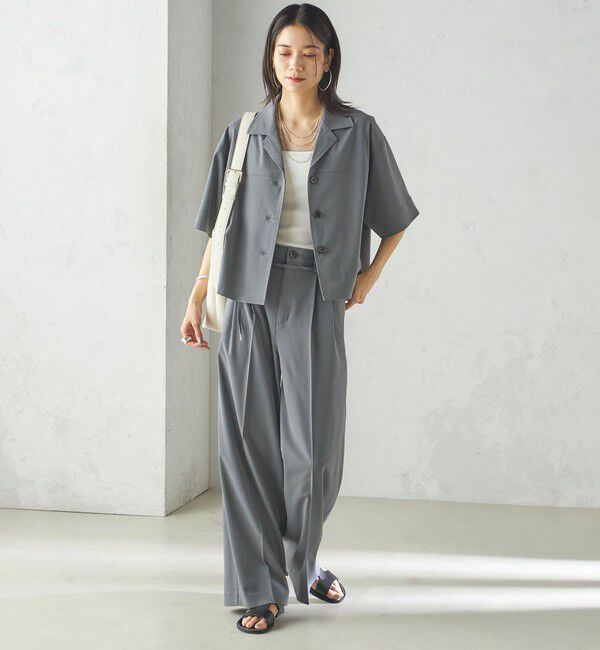 SHIPS for women「〈手洗い可能〉セミ ワイド イージー スラックス」|スラックス|