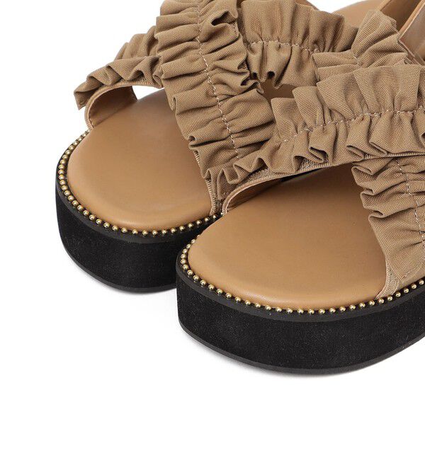 SHIPS for women「【WEB限定】クロス フリル プラット フォーム サンダル」|サンダル|