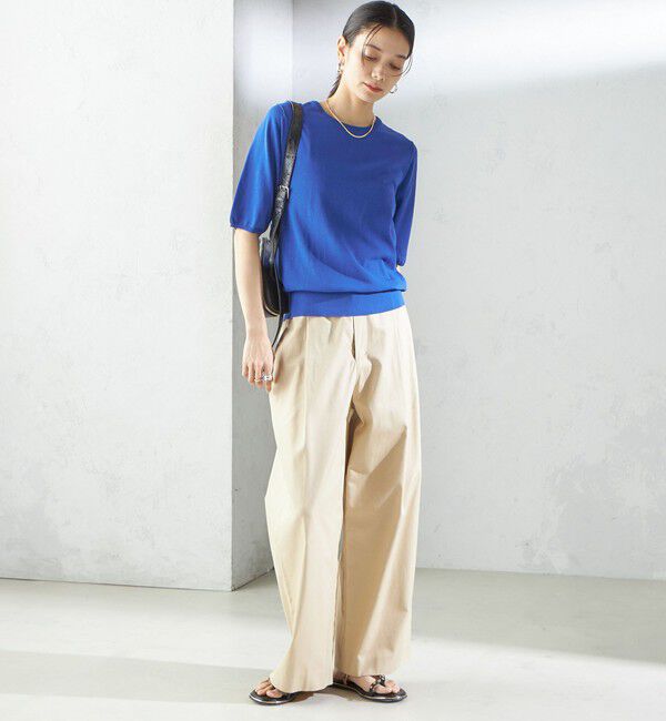 SHIPS for women「〈接触冷感 / 手洗い可能〉アイスコットン ショート スリーブ プルオーバー」|ニット・セーター|