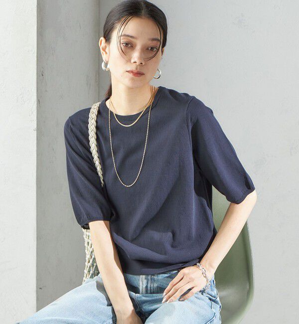 SHIPS for women「〈接触冷感 / 手洗い可能〉アイスコットン ショート スリーブ プルオーバー」|ニット・セーター|