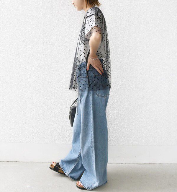 SHIPS for women「【WEB限定】スター チュール レイヤード TEE」|Tシャツ・カットソー|