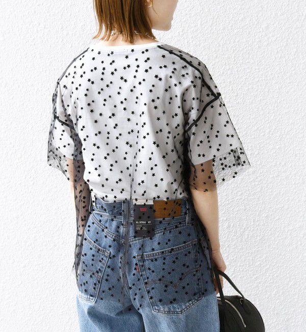 SHIPS for women「【WEB限定】スター チュール レイヤード TEE」|Tシャツ・カットソー|