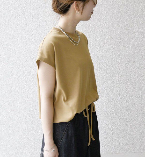 SHIPS any「SHIPS any:〈接触冷感/汗染み防止加工/洗濯機可能〉ドロスト フレンチスリーブ TEE」|Tシャツ・カットソー|