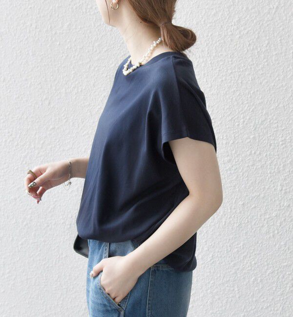 SHIPS any「SHIPS any:〈接触冷感/汗染み防止加工/洗濯機可能〉ドロスト フレンチスリーブ TEE」|Tシャツ・カットソー|