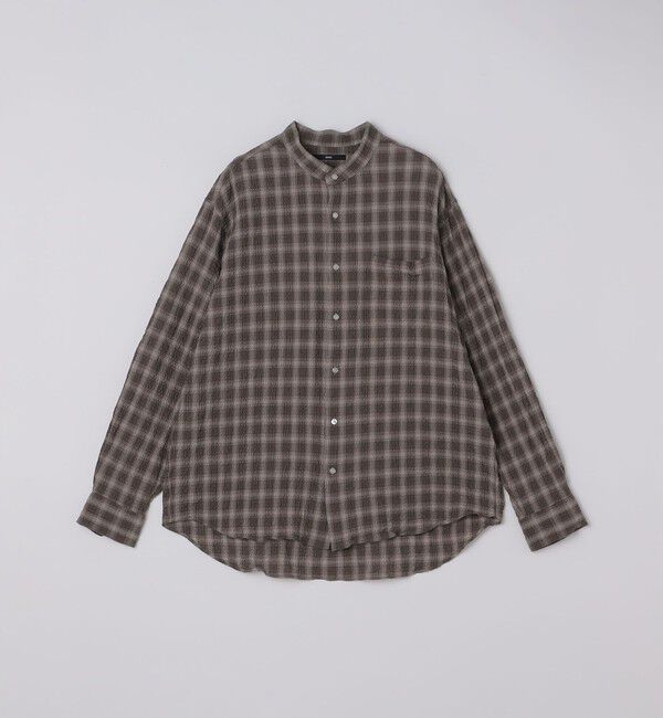SHIPS「SHIPS: エアー サッカー リラックス バンドカラー シャツ」|シャツ・ブラウス|ブラウン