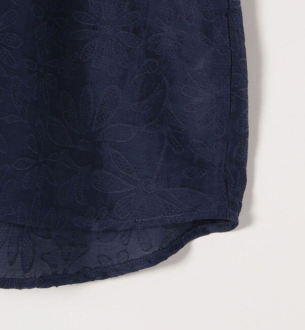 SHIPS any「SHIPS any:〈洗濯機可能〉フラワー ジャカード バイカラー プルオーバー シャツ」|シャツ・ブラウス|