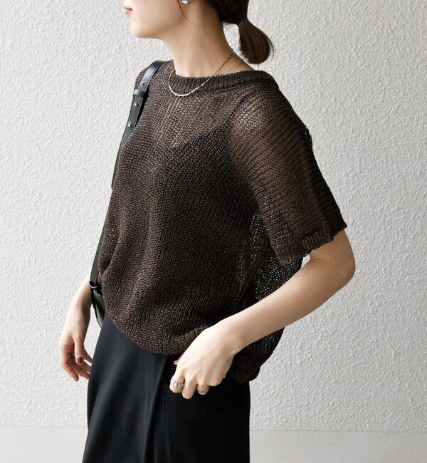 SHIPS any「《予約》SHIPS any:〈手洗い可能〉ギマ  ワイド フレンチ シアー ニット プルオーバー」|ニット・セーター|