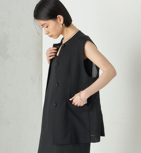 SHIPS for women「《予約》Wai＋:〈手洗い可能〉リネン ライク ベスト」|ベスト・ジレ|