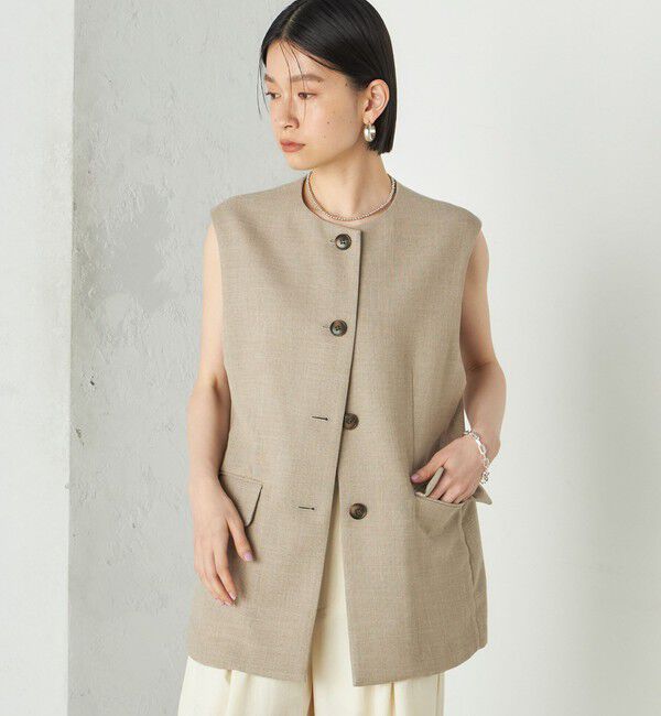 SHIPS for women「《予約》Wai＋:〈手洗い可能〉リネン ライク ベスト」|ベスト・ジレ|