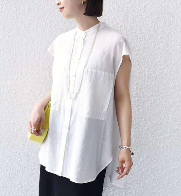 SHIPS for women「【WEB限定】〈手洗い可能〉サイド ボタン バック レイヤード ブラウス」|シャツ・ブラウス|