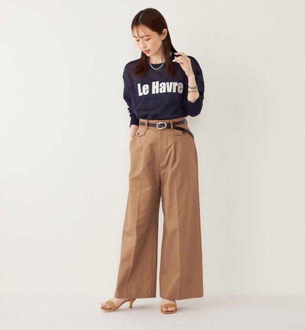 SHIPS Colors 「SHIPS Colors:〈手洗い可能〉コットンリネン フラップポケット ワイドパンツ」|チノ|