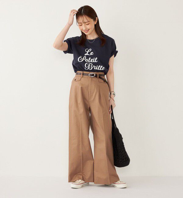 SHIPS Colors 「SHIPS Colors:〈手洗い可能〉コットンリネン フラップポケット ワイドパンツ」|チノ|