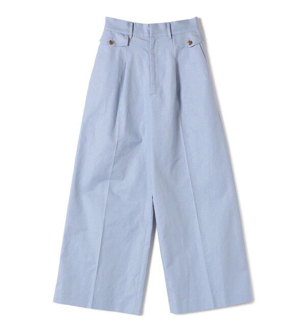 SHIPS Colors 「SHIPS Colors:〈手洗い可能〉コットンリネン フラップポケット ワイドパンツ」|チノ|