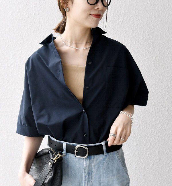 SHIPS any「SHIPS any:〈洗濯機可能〉タイプライター スリット ポケット ビッグ シャツ」|シャツ・ブラウス|