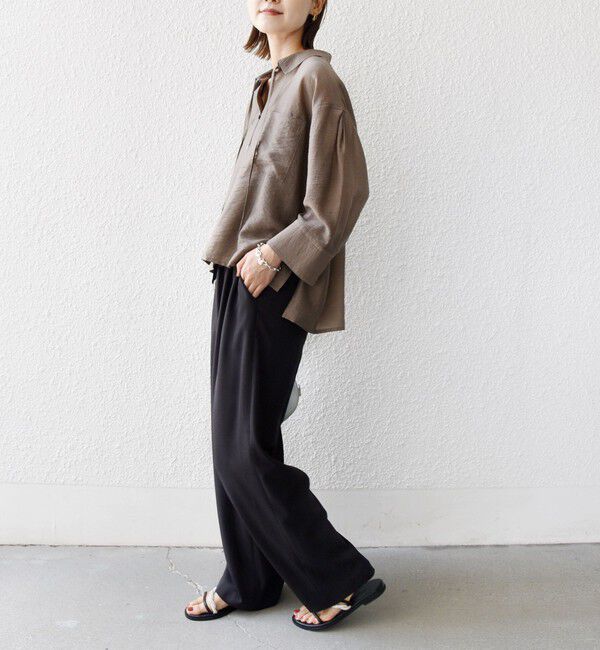 SHIPS for women「〈手洗い可能〉シアー シルク混 オープンカラー シャツ」|シャツ・ブラウス|