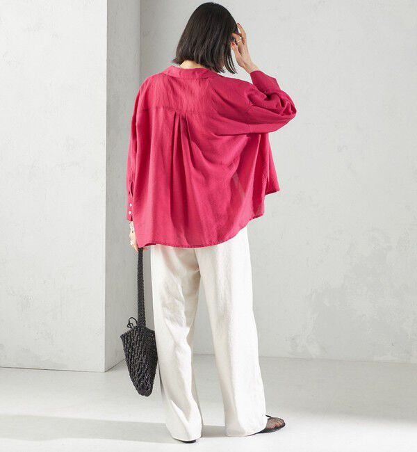 SHIPS for women「〈手洗い可能〉シアー シルク混 オープンカラー シャツ」|シャツ・ブラウス|