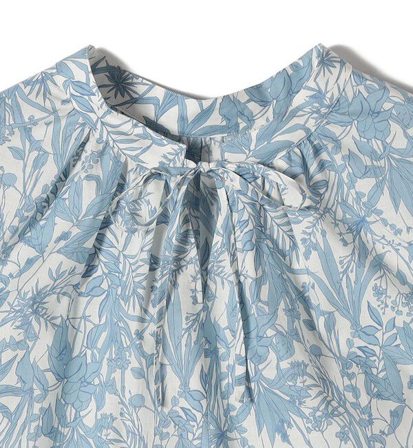 SHIPS for women「〈手洗い可能〉綿 ローン ボタニカル プリント フレンチ スリーブ ブラウス」|シャツ・ブラウス|