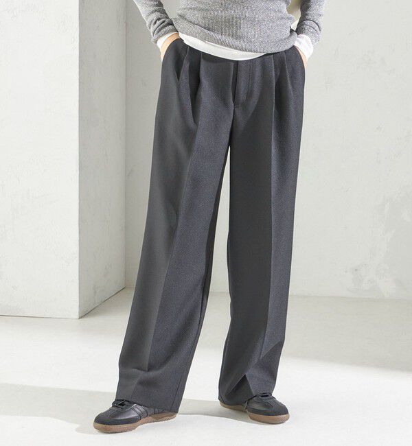 SHIPS for women「〈手洗い可能〉TUMUGITO(R) シャーク ツイード タック パンツ」|その他|
