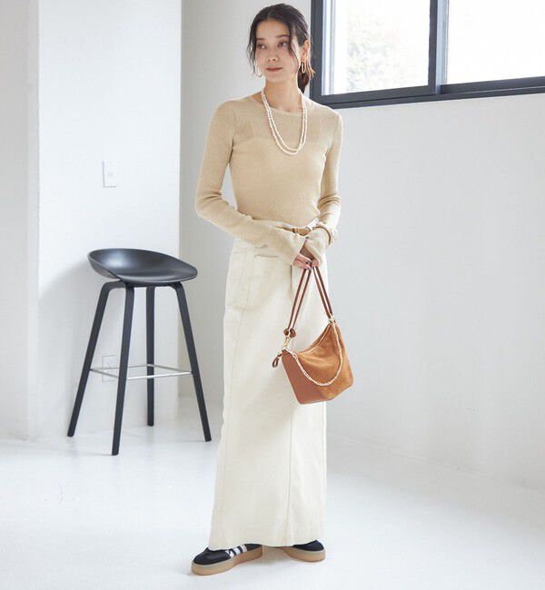 SHIPS for women「〈手洗い可能〉ラメ シアー リブ ニット プルオーバー」|ニット・セーター|