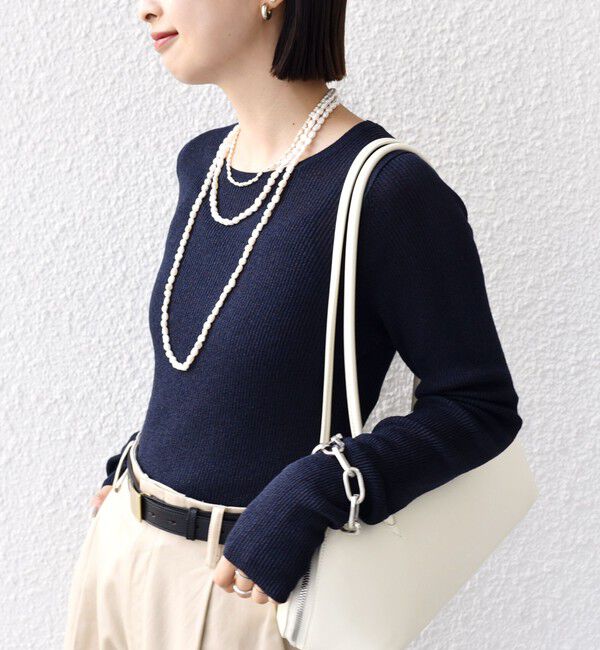 SHIPS for women「〈手洗い可能〉ラメ シアー リブ ニット プルオーバー」|ニット・セーター|