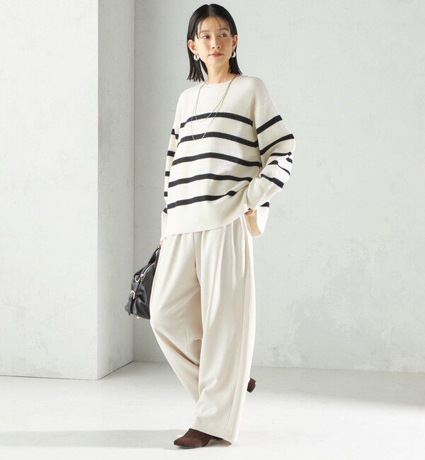 SHIPS for women「〈UVカット/防シワ加工〉梳毛調 ストレッチ ドロスト パンツ」|その他|