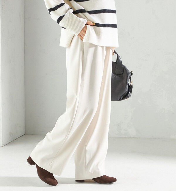 SHIPS for women「〈UVカット/防シワ加工〉梳毛調 ストレッチ ドロスト パンツ」|その他|