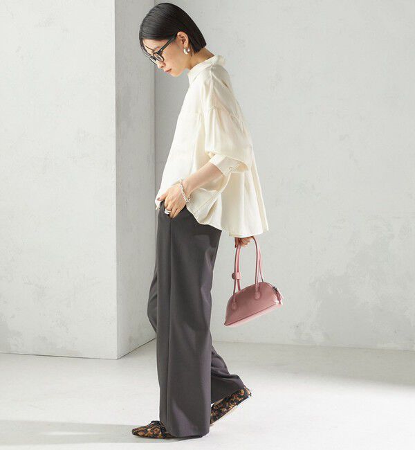 SHIPS for women「〈UVカット/防シワ加工〉梳毛調 ストレッチ ドロスト パンツ」|その他|