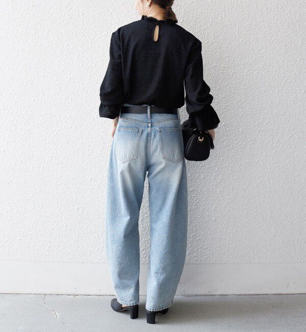 SHIPS any「SHIPS any:〈洗濯機可能〉シアー ジャージー スタンド フリル カット ブラウス」|シャツ・ブラウス|