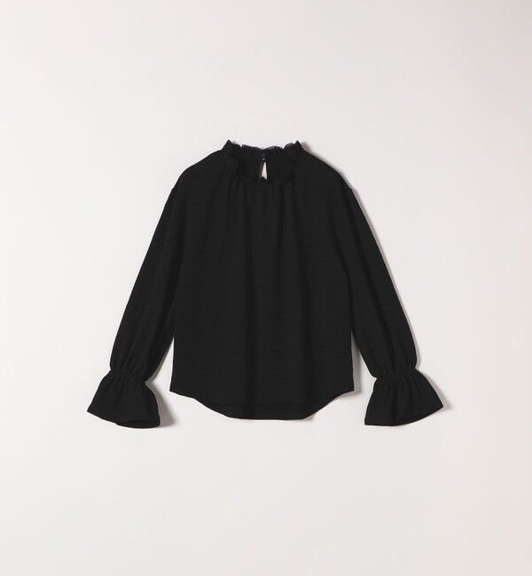 SHIPS any「SHIPS any:〈洗濯機可能〉シアー ジャージー スタンド フリル カット ブラウス」|シャツ・ブラウス|
