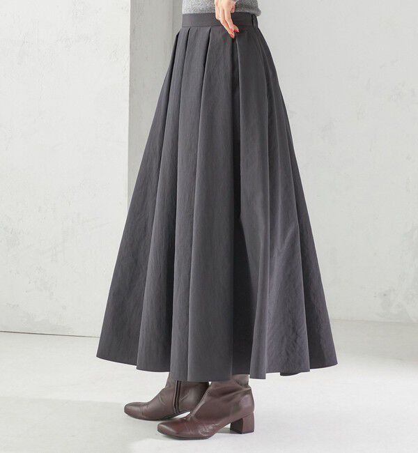 SHIPS for women「〈手洗い可能〉タフタ タック フレア スカート」|スカート|