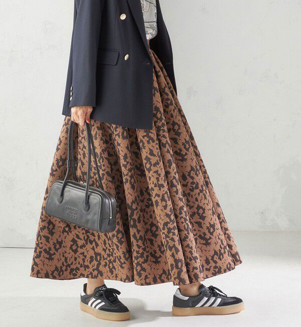 SHIPS for women「〈手洗い可能〉タフタ タック フレア スカート」|スカート|ブラウン系