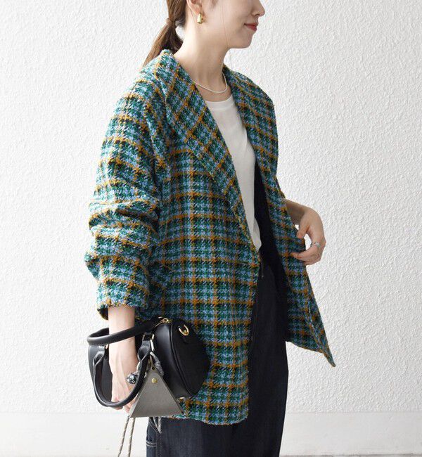 SHIPS any「SHIPS any: ブロック ツイード コクーン コート」|その他|