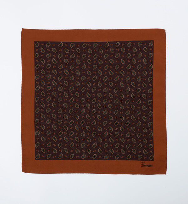 SHIPS「Puccini: シルク マダー ペイズリー チーフ」|バンダナ・スカーフ|ワイン