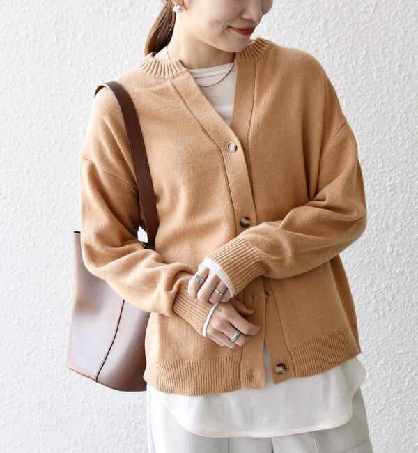 SHIPS any「SHIPS any:〈手洗い可能〉AQUA カシミヤ ミックス スキッパー カーディガン」|カーディガン|