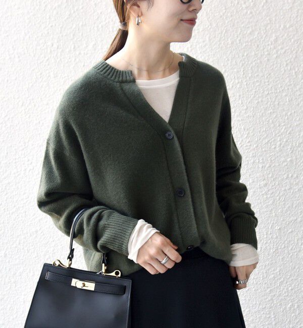 SHIPS any「SHIPS any:〈手洗い可能〉AQUA カシミヤ ミックス スキッパー カーディガン」|カーディガン|