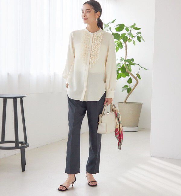 SHIPS for women「〈手洗い可能〉DELEGANT テーパード パンツ（セットアップ対応）」|スラックス|