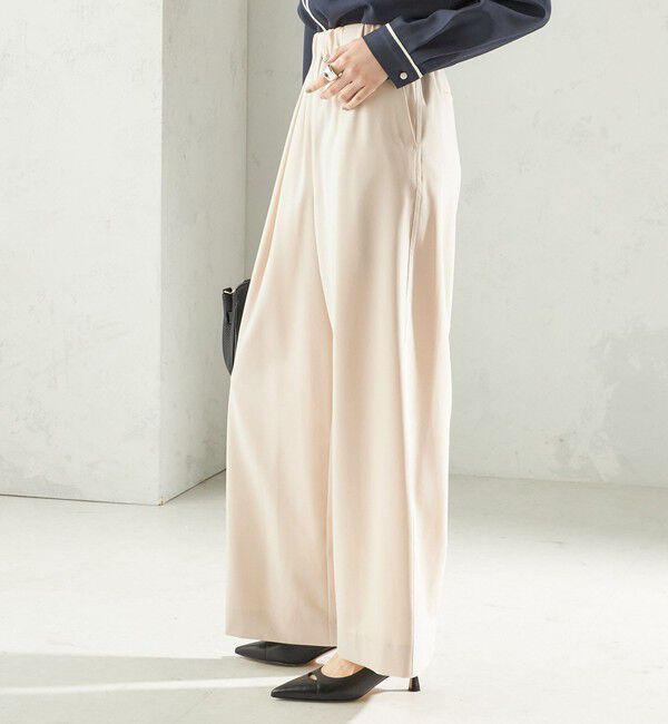 SHIPS for women「〈洗濯機可能〉ストレッチ ツイル イージー タック パンツ」|その他|