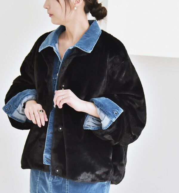 quaranciel「quaranciel: フェイクファー ノーカラー ショート ジャケット」|その他|