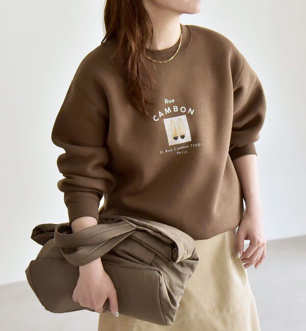 quaranciel「ANGE IN DISGUISE:〈手洗い可能〉フォト＆ロゴ スウェット」|スウェット・ジャージ|ブラウン