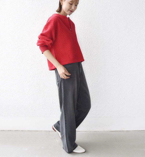 SHIPS for women「〈手洗い可能〉ケーブル ジャージー スキッパー プルオーバー」|Tシャツ・カットソー|