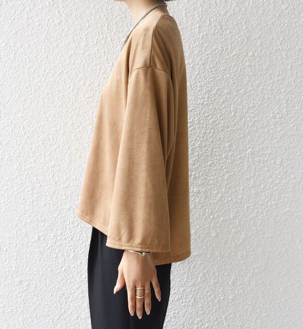 SHIPS for women「〈手洗い可能〉ポリエステル スエード ワイド スリーブ プルオーバー」|Tシャツ・カットソー|