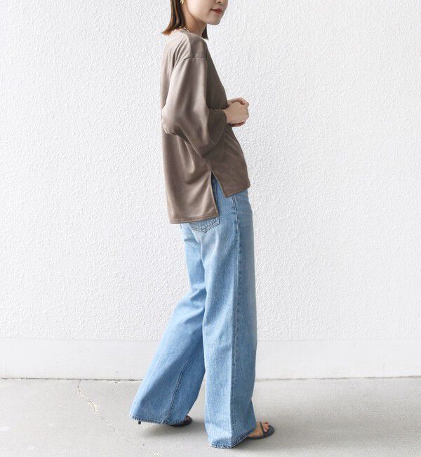 SHIPS for women「〈手洗い可能〉ポリエステル スエード ワイド スリーブ プルオーバー」|Tシャツ・カットソー|